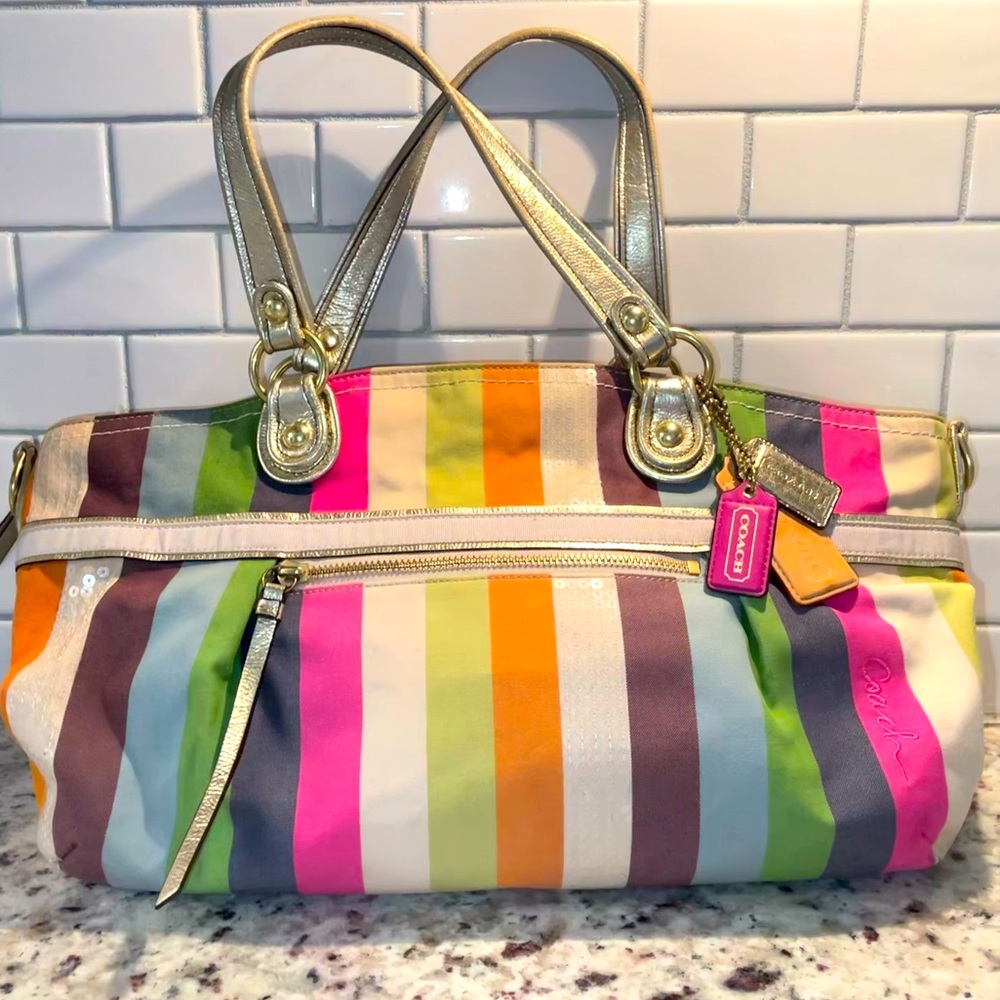 Vintage COACH Poppy Legacy Bag AND Wallet plus Key Chain *THREE ITEMS!!*